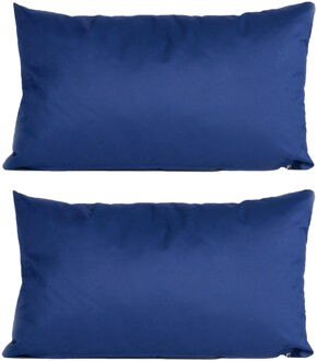 Anna's Collection 6x Bank/sier kussens voor binnen en buiten in de kleur navy 30 x 50 cm