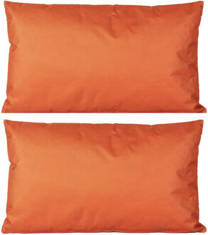 Anna's Collection 6x Bank/sier kussens voor binnen en buiten in de kleur oranje 30 x 50 cm
