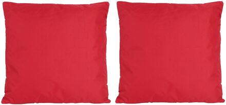 Anna's Collection 6x Bank/sier kussens voor binnen en buiten in de kleur rood 45 x 45 cm