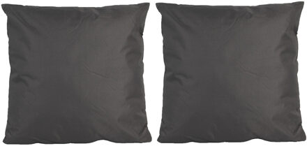 Anna's Collection 8x Bank/sier kussens voor binnen en buiten in de kleur antraciet grijs 45 x 45 cm