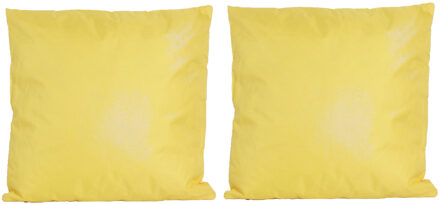 Anna's Collection 8x Bank/sier kussens voor binnen en buiten in de kleur geel 45 x 45 cm