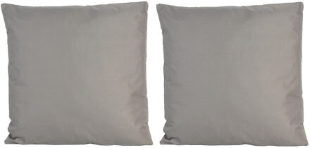 Anna's Collection 8x Bank/sier kussens voor binnen en buiten in de kleur grijs 45 x 45 cm
