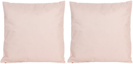 Anna's Collection 8x Bank/sier kussens voor binnen en buiten in de kleur lichtroze 45 x 45 cm