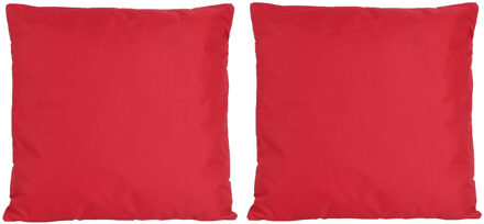 Anna's Collection 8x Bank/sier kussens voor binnen en buiten in de kleur rood 45 x 45 cm