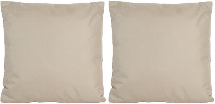 Anna's Collection 8x Bank/sier kussens voor binnen en buiten in de kleur taupe 45 x 45 cm