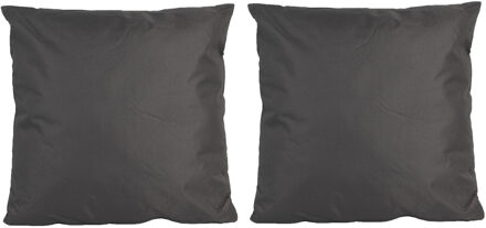 Anna's Collection 8x Grote bank/sier kussens voor binnen en buiten in de kleur antraciet grijs 60 x 60 cm