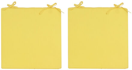 Anna's Collection 8x stuks stoelkussens voor binnen en buiten in de kleur geel 40 x 40 cm