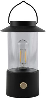 Anna's Collection Anna Collection Camping tafellamp/lantaarn Darcy - zwart - 24 cm - draadloos/oplaadbaar USB