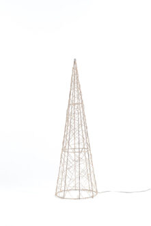 Anna's Collection Anna Collection LED kerstboom kegel - H40 cm - goud - metaal - kerstverlichting figuur Goudkleurig