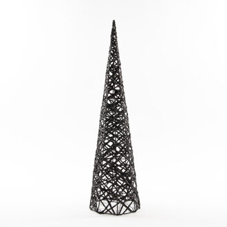 Anna's Collection Anna Collection LED piramide kerstboom - H60 cm - zwart - kunststof - kerstverlichting figuur