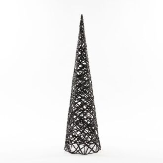 Anna's Collection Anna Collection LED piramide kerstboom - H60 cm - zwart - kunststof - kerstverlichting figuur