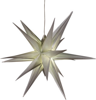 Anna's Collection Anna Collection verlichte 3D kerstster - zilver - 60 cm - kunststof - Kerststerren