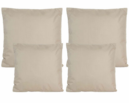 Anna's Collection Bank/tuin kussens set - binnen/buiten - 4x stuks - beige/taupe - In 2 formaten