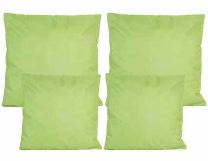 Anna's Collection Bank/tuin kussens set - binnen/buiten - 4x stuks - groen - In 2 formaten