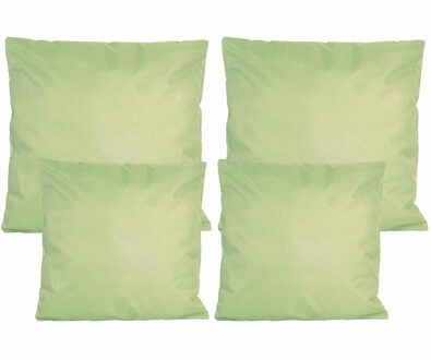 Anna's Collection Bank/tuin kussens set - binnen/buiten - 4x stuks - mintgroen - In 2 formaten