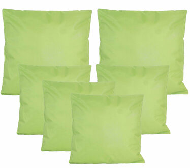 Anna's Collection Bank/tuin kussens set - binnen/buiten - 6x stuks - groen - In 2 formaten