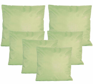 Anna's Collection Bank/tuin kussens set - binnen/buiten - 6x stuks - mintgroen - In 2 formaten