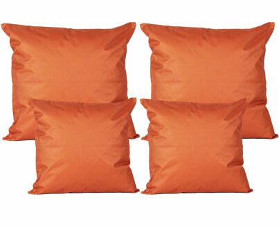 Anna's Collection Bank/tuin kussens set - binnen/buiten - 6x stuks - oranje - In 2 formaten