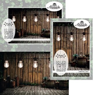 Anna's Collection Binnen/buiten verlichting lichtsnoer 5 meter met warm witte LED lampjes 10 meter - Lichtsnoer voor buiten