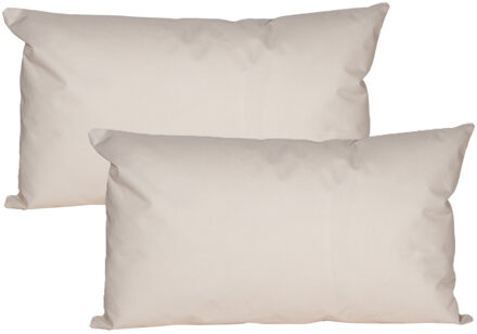 Anna's Collection Buiten of tuin sier kussens - 2x - zand/beige - 30 x 50 cm - binnen/buiten