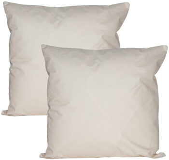 Anna's Collection Buiten of tuin sier kussens - 2x - zand/beige - 45 x 45 cm - binnen/buiten