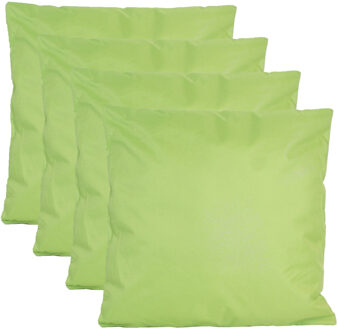 Anna's Collection Buiten of tuin sier kussens - 4x - groen - 45 x 45 cm - binnen/buiten - tuinbank