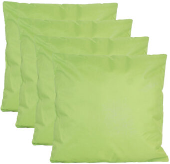 Anna's Collection Buiten of tuin sier kussens - 4x - groen - 60 x 60 cm - binnen/buiten - tuinbank