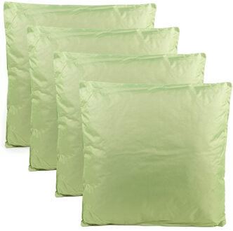 Anna's Collection Buiten of tuin sier kussens - 4x - mintgroen - 60 x 60 cm - binnen/buiten - tuinbank