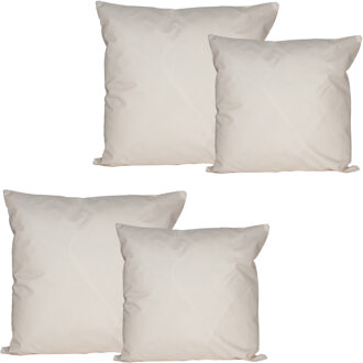 Anna's Collection Buiten of tuin sier kussens - 4x stuks - zand/beige - 2 maten - binnen/buiten