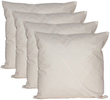 Anna's Collection Buiten of tuin sier kussens - 4x - zand/beige - 60 x 60 cm - binnen/buiten