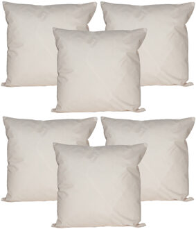 Anna's Collection Buiten of tuin sier kussens - 6x - zand/beige - 45 x 45 cm - binnen/buiten