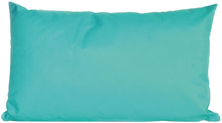 Anna's Collection Buiten of tuin sier kussens - aqua blauw - 30 x 50 cm - binnen/buiten - tuinbank