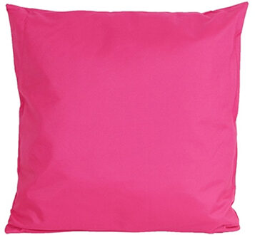 Anna's Collection Buiten of tuin sier kussens - fuchsia roze - 60 x 60 cm - binnen/buiten - tuinbank