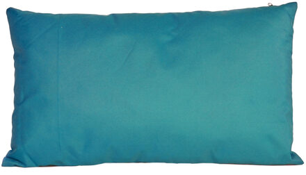 Anna's Collection Buiten of tuin sier kussens - petrol blauw - 30 x 50 cm - binnen/buiten - tuinbank
