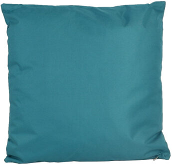 Anna's Collection Buiten of tuin sier kussens - petrol blauw - 45 x 45 cm - binnen/buiten - tuinbank