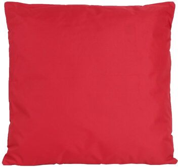 Anna's Collection Buiten of tuin sier kussens - rood - 45 x 45 cm - binnen/buiten - tuinbank