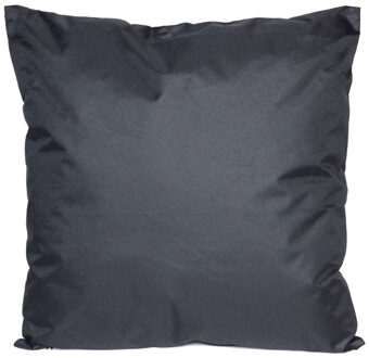 Anna's Collection Buiten of tuin sier kussens - zwart - 45 x 45 cm - binnen/buiten - tuinbank