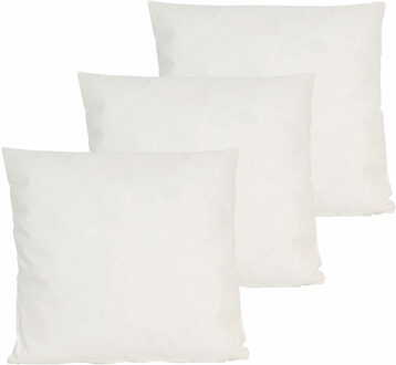 Anna's Collection Buitenkussen - 3x - Ivoor wit - 60 x 60 cm - binnen/buiten