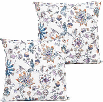 Anna's Collection Buitenkussen bloem - 2x - wit - 45 x 45 cm - Water en UV bestendig