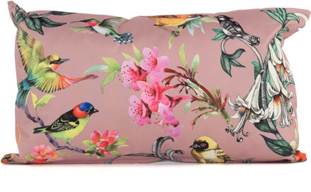 Anna's Collection buitenkussen bloem - roze - 30 x 50 cm - Sierkussens