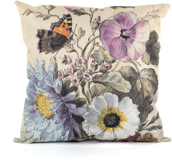 Anna's Collection Buitenkussen bloem - wit - 45 x 45 cm - Water en UV bestendig