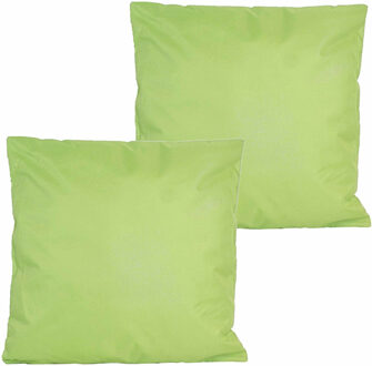 Anna's Collection Buitenkussens - 2x - groen - 60 x 60 cm - binnen/buiten