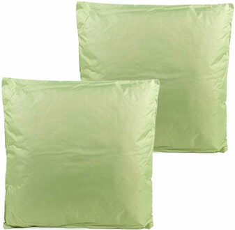 Anna's Collection Buitenkussens - 2x - mintgroen - 60 x 60 cm - binnen/buiten