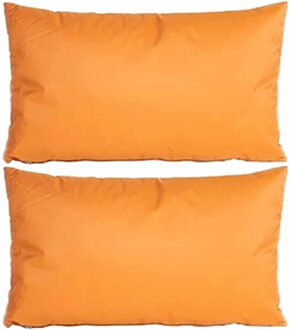 Anna's collection buitenkussens - 2x - oker geel - 30 x 50 cm - tuinstoelkussens