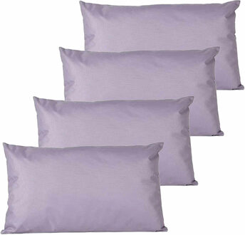 Anna's Collection Buitenkussens - 4x - Lila Paars - 30 X 50 Cm