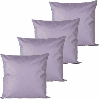 Anna's Collection Buitenkussens - 4x - lila paars - 45 x 45 cm - binnen/buiten