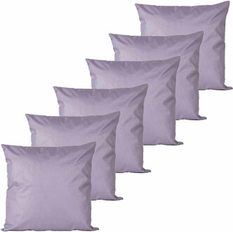 Anna's Collection Buitenkussens - 6x - lila paars - 45 x 45 cm - binnen/buiten