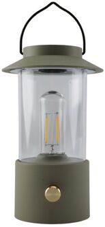 Anna's Collection Camping tafellamp/lantaarn Darcy - groen - 24 cm - dimbaar - draadloos/oplaadbaar USB - buiten