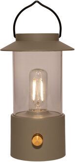 Anna's Collection Camping tafellamp/lantaarn Darcy - groen - 24 cm - dimbaar - draadloos/oplaadbaar USB - buiten