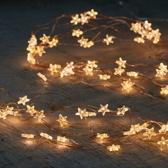 Anna's Collection Cascade draadverlichting 40 witte sterren lampjes op batterij